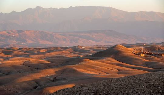 Agafay desert camp and scenery